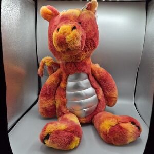 Kid Connection Dragon Plush Stuffed‎ Weighted Animal Toy Pillow Red Orange Fire